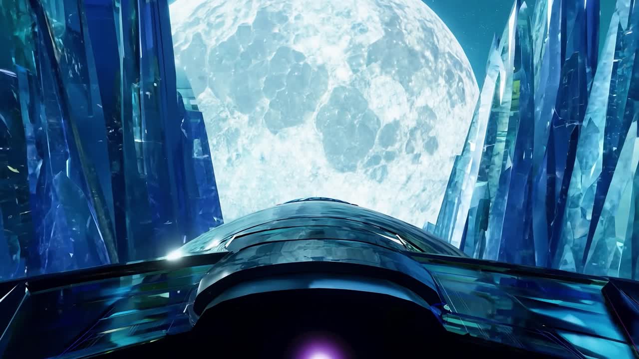 크리스탈 캐니언을 날아다니는 미래의 우주선