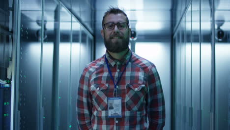smiling it professional in a data center