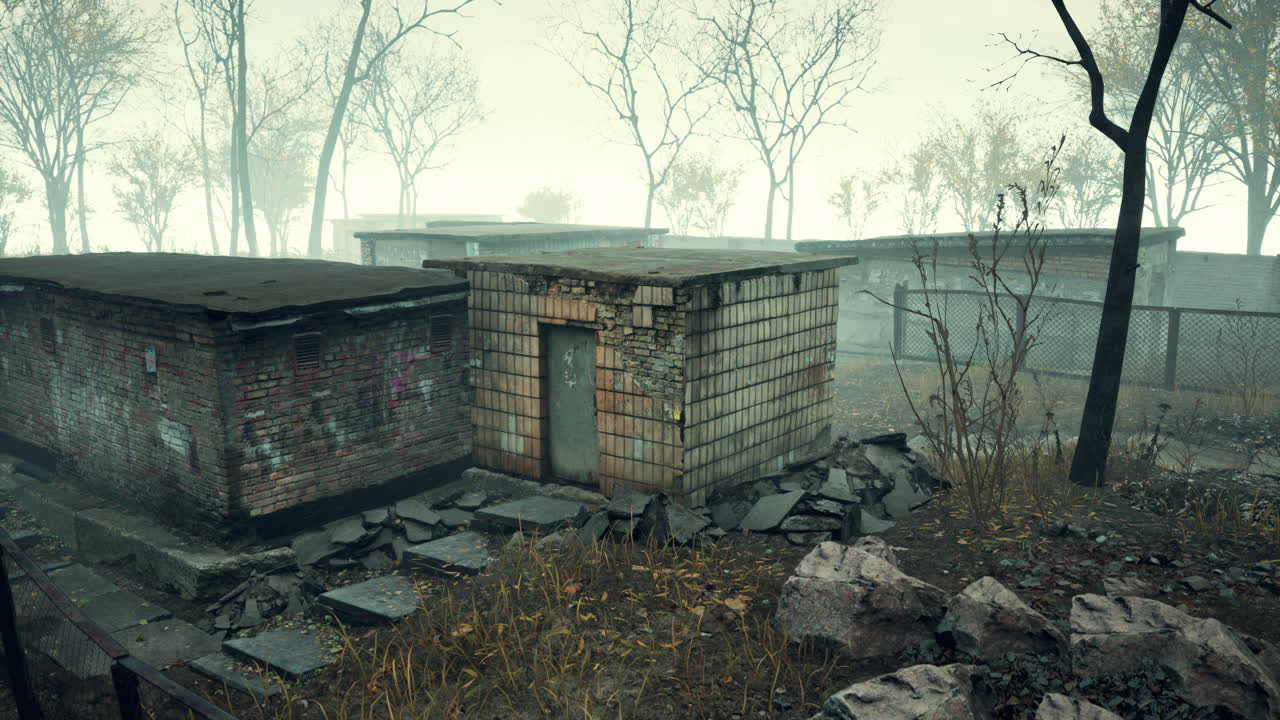 체르노빌 원자력 발전소 근처의 배제 구역의 pripyat 도시 뷰