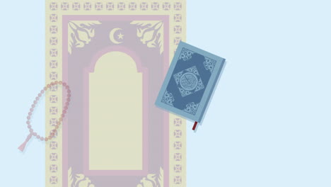 islamic prayer mat and quran