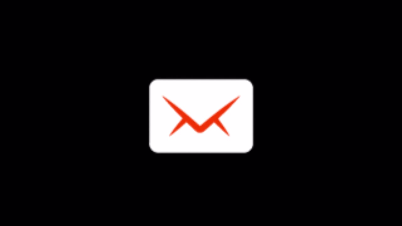 Icona mail a busta bianca digitale su sfondo nero