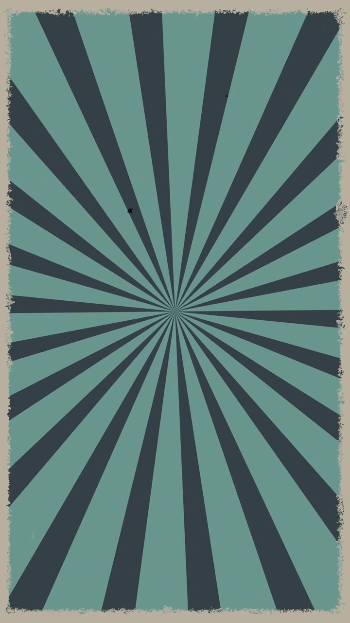 Vintage Style Rotating Sunburst Background in Teal and Dark Grey