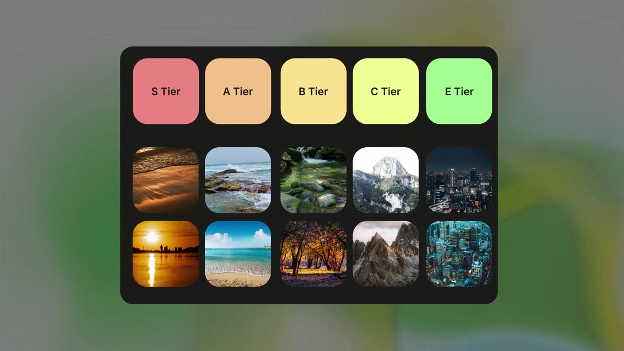 Animated Tier Ranking Board