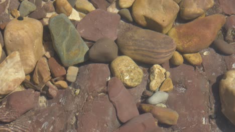 imágenes en cámara lenta de un charco de roca poco profundo en una playa australiana