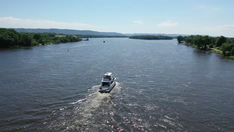 river cruise with yacht on a sunny day