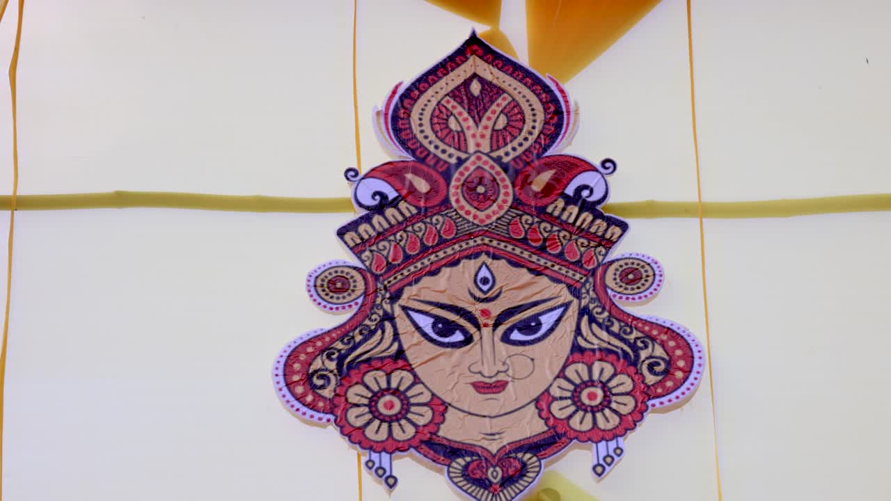 festive durga idol decoration for dussehra celebration at day