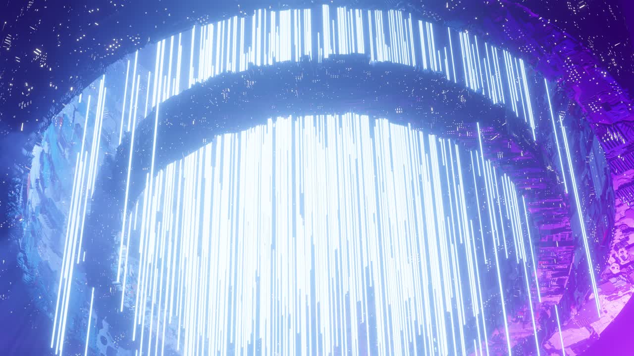 Futuristic spacecraft landing on planet. 3d render