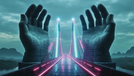 neon bridge of giants