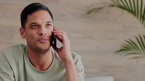 teléfono, llamada y comunicación con un hombre hablando