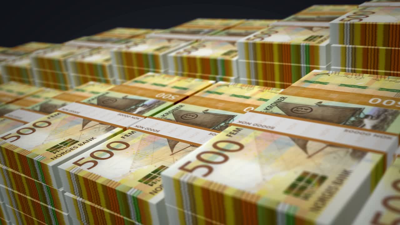 норвежская крона деньги банкноты упаковка рост вверх цикл