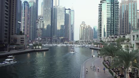 Look-at-the-Dubai-Marina-with-skyscrapers-and-water-in-Dubai-Emirates