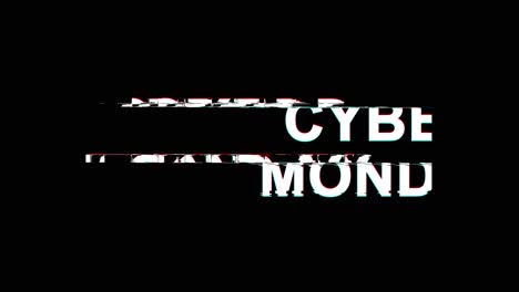 cyber monday glitch effect text digital tv distortion 4k loop animation