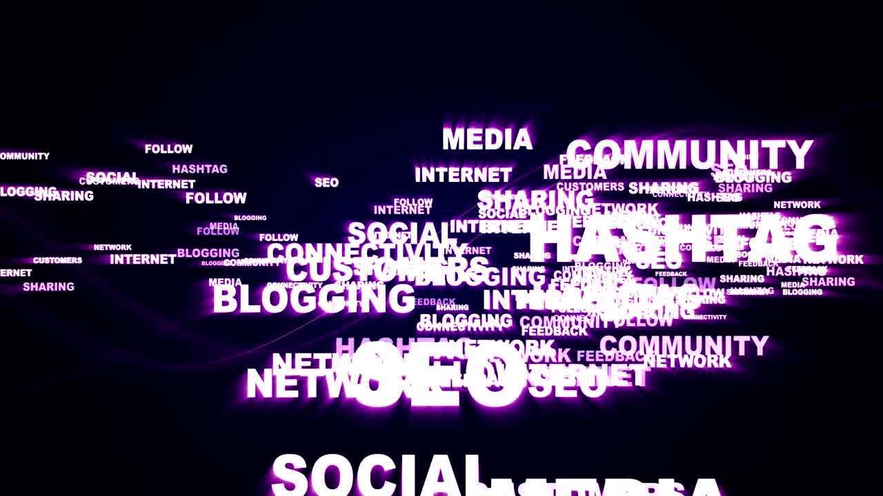 palabras clave de las redes sociales, animación