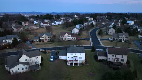 suburban america homes at night