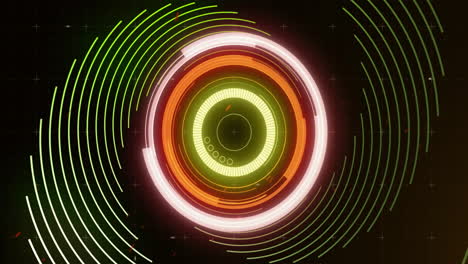 animation of scope scanning over spinning lines on black background