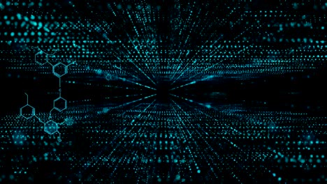 conexión de puntos 4k con torsión y movimiento de flujo de partículas para fondo abstracto de futurística y tectología