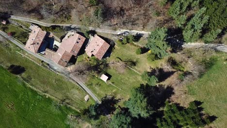 Top View Of An Old French Country Estate in Ard&egrave;che