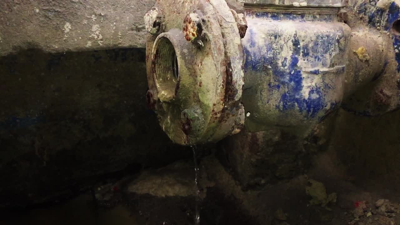 Chemicals waste water from industry on the water flow meter collected on waste water treatment plant