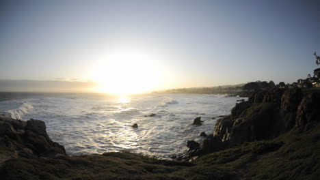 time lapse of waves and sunrise over pacific grove marine garden park in pacific grove california