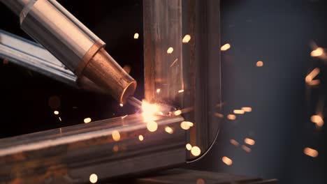 laser welding machine. shot on super slow motion camera 1000 fps. laser welding is shown in close-up