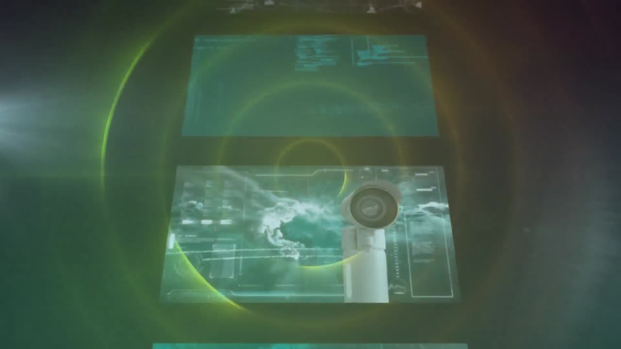 animación del procesamiento de datos sobre círculos