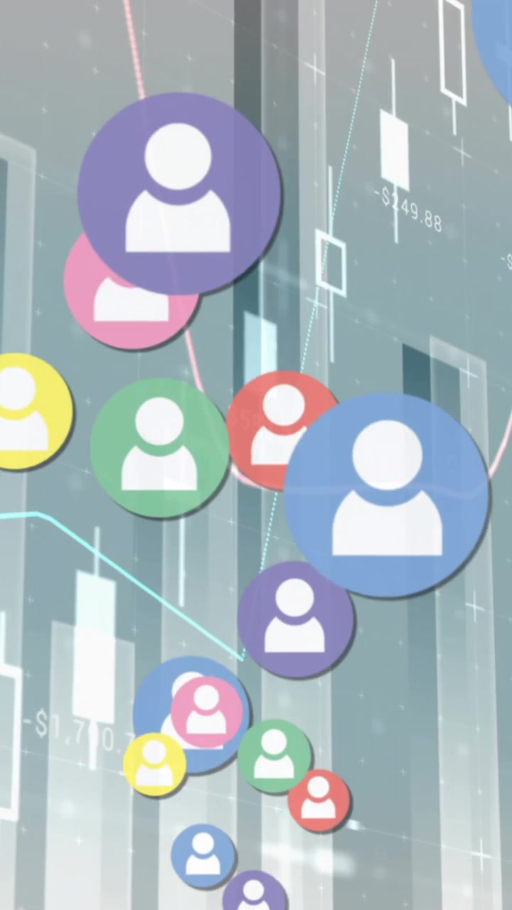Animazione di icone su statistiche.
