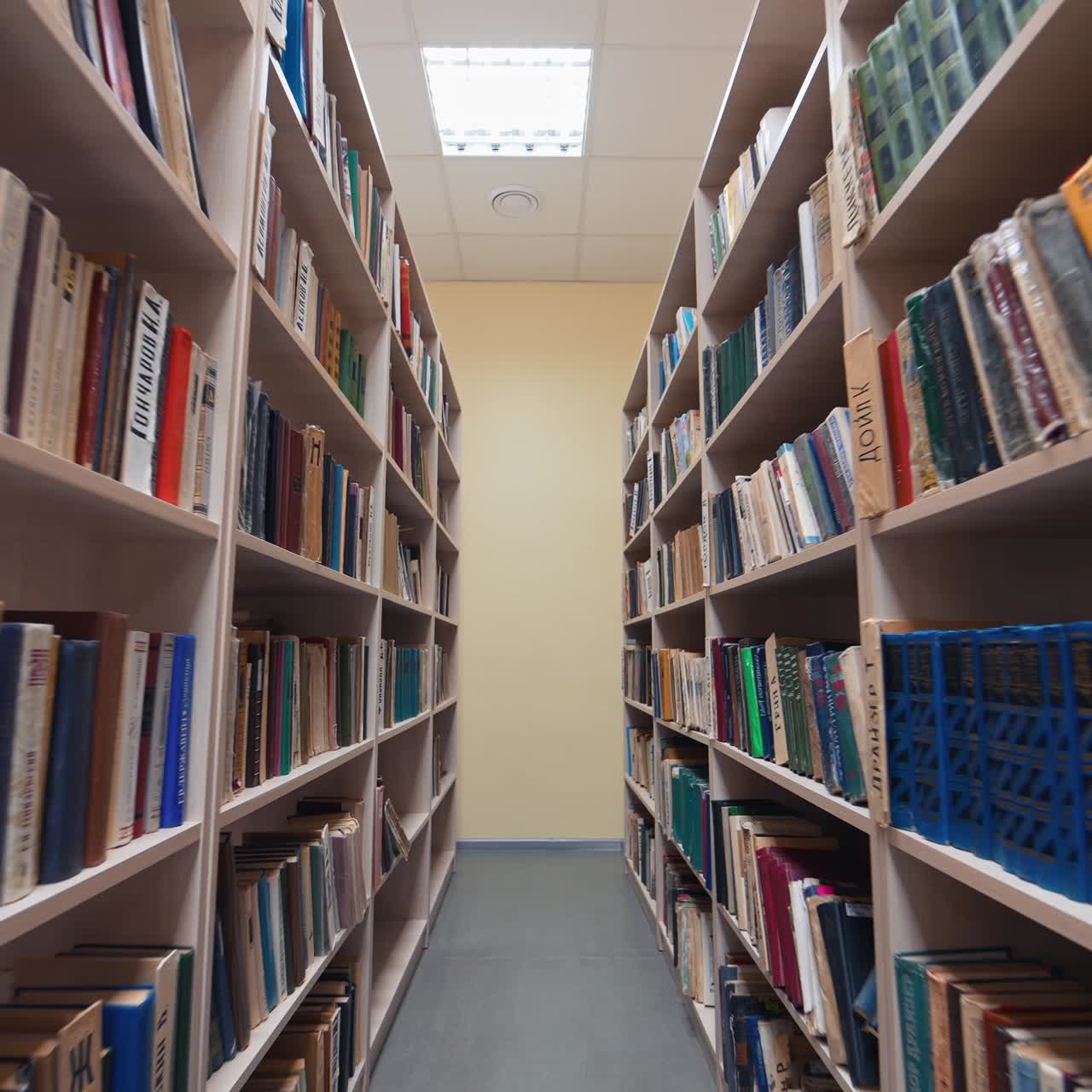 Bookshelves in the university library