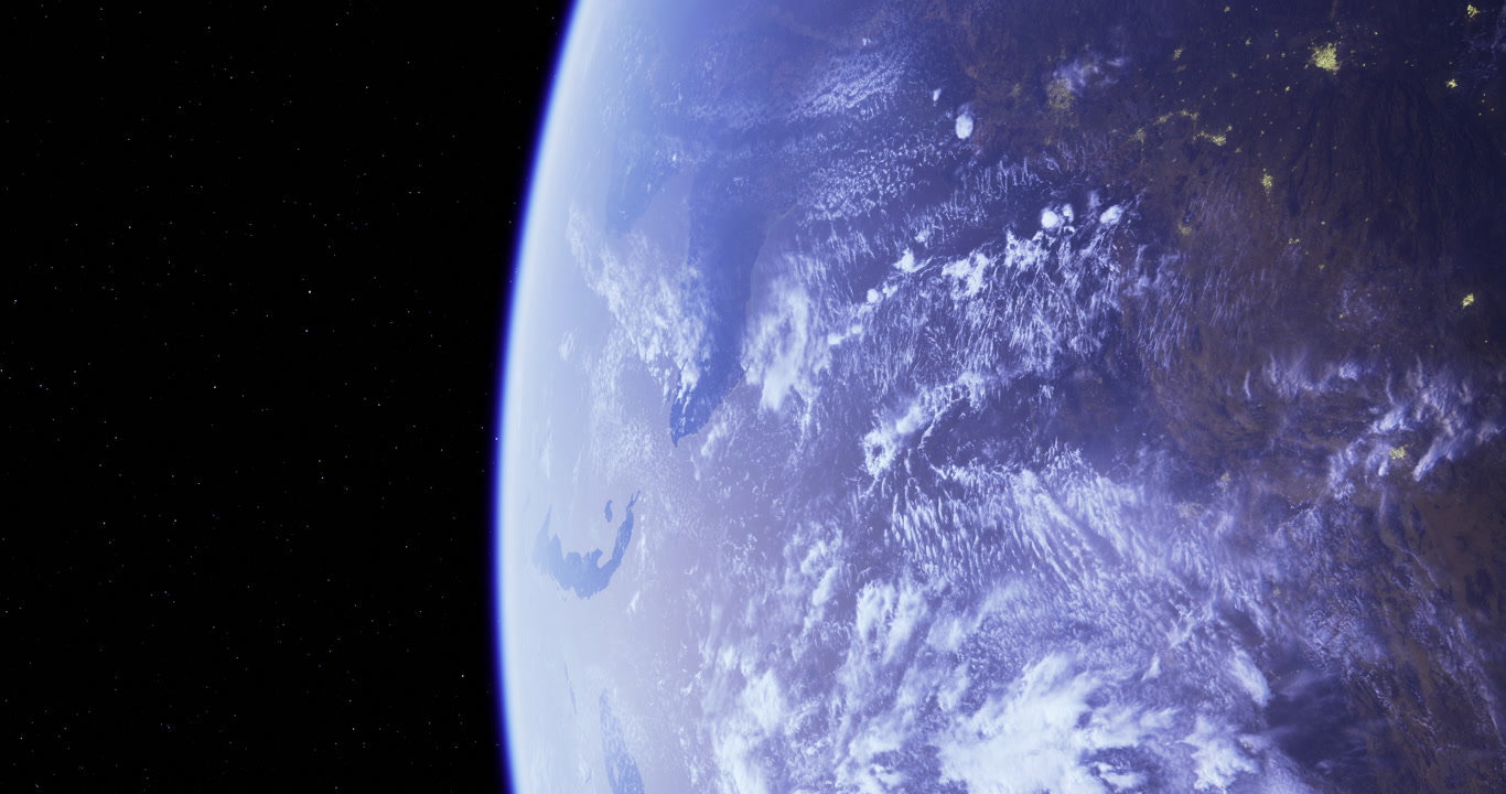 View of earth from space highlighting its blue oceans and clouds