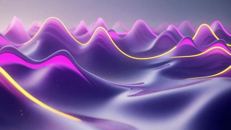 Abstract Liquid Waves with Neon Lights