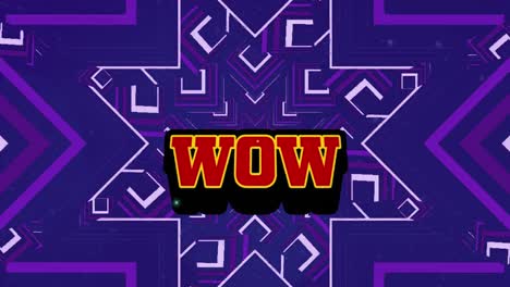animación del texto wow sobre las formas