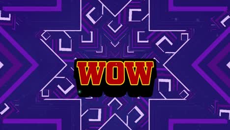 animation of wow text over shapes