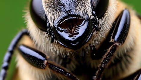 extreme close-up of a bee's head