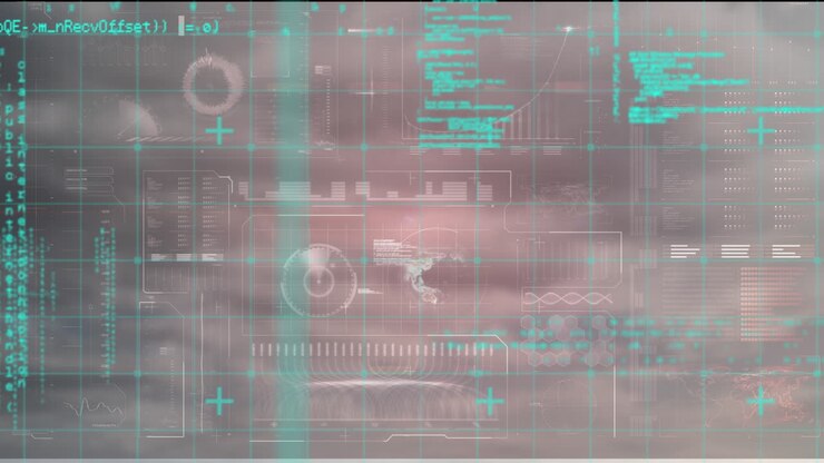Animation of interface with scanner and blue processing data