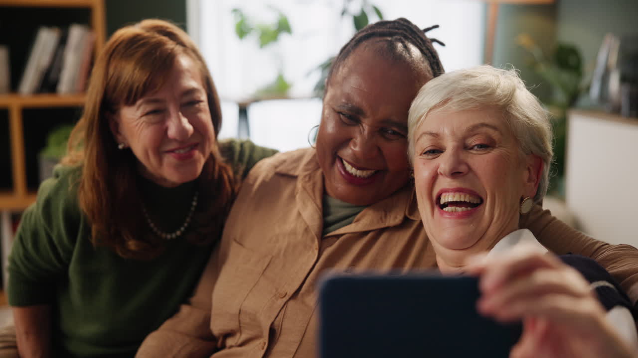 Group of happy senior women taking a selfie