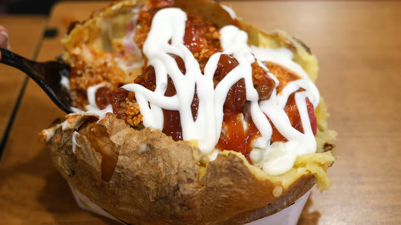 Stuffed Baked Potato with Sauces