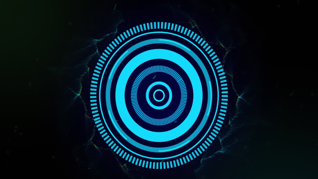 animación de escaneo de alcance y procesamiento de datos sobre fondo negro