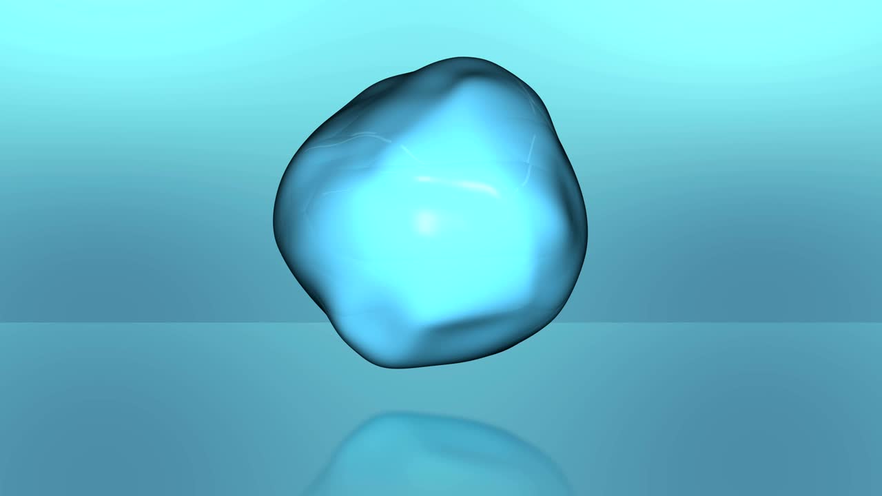 esfera azul brillante que gira y se deforma.