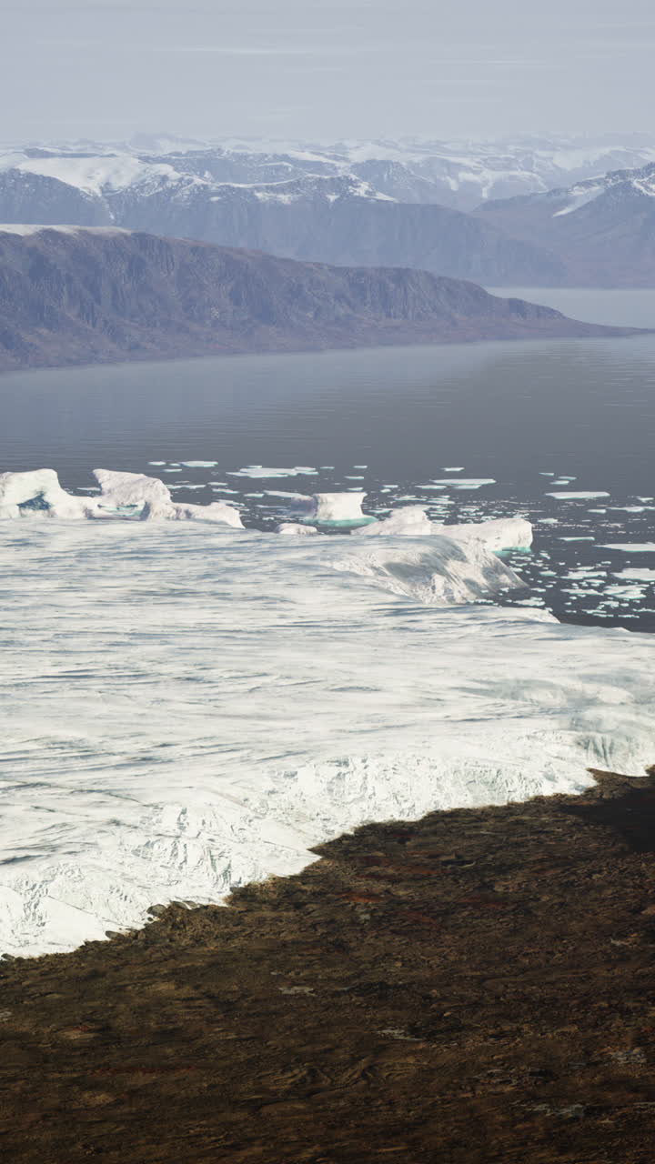 그린란드 의 빙하 의 공중 사진