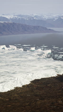 aerial view of a glacier in greenland