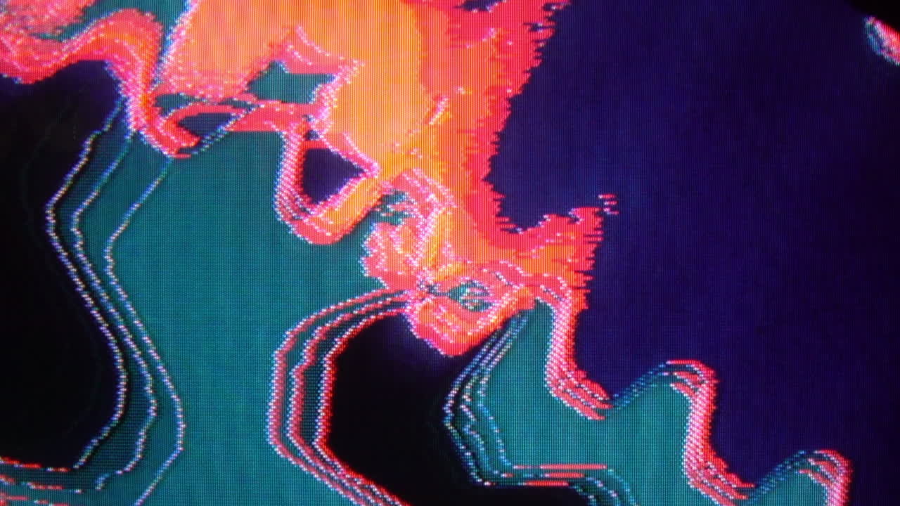 Sawtooth waveform constitutes the starting point for a feedback loop processed by an analog video synthesizer