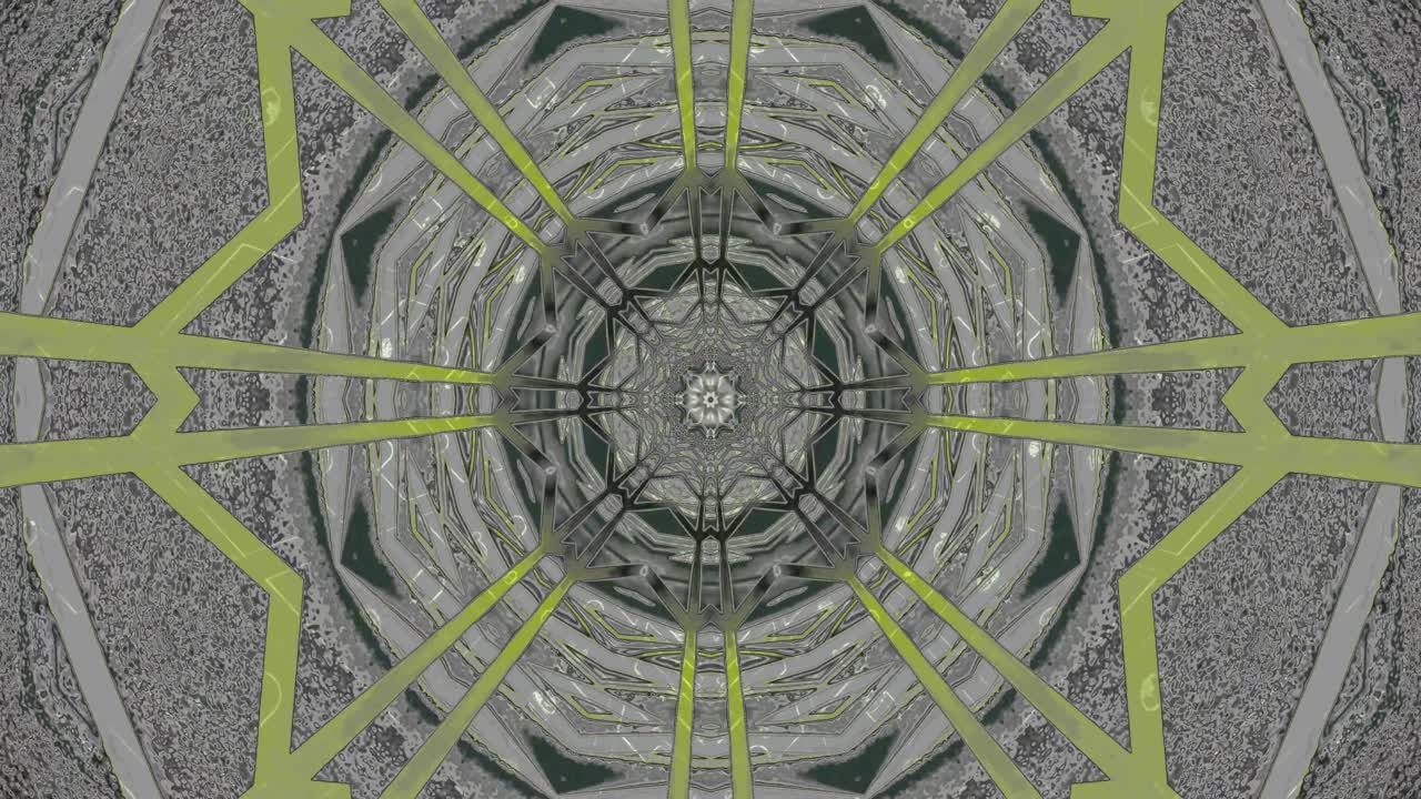This seamless looping video features intricate tunnel patterns that shift and morph, creating a captivating visual journey. Ideal for screensaver or VJ performances