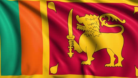flag of sri lanka with fabric structure in the wind (loopable)