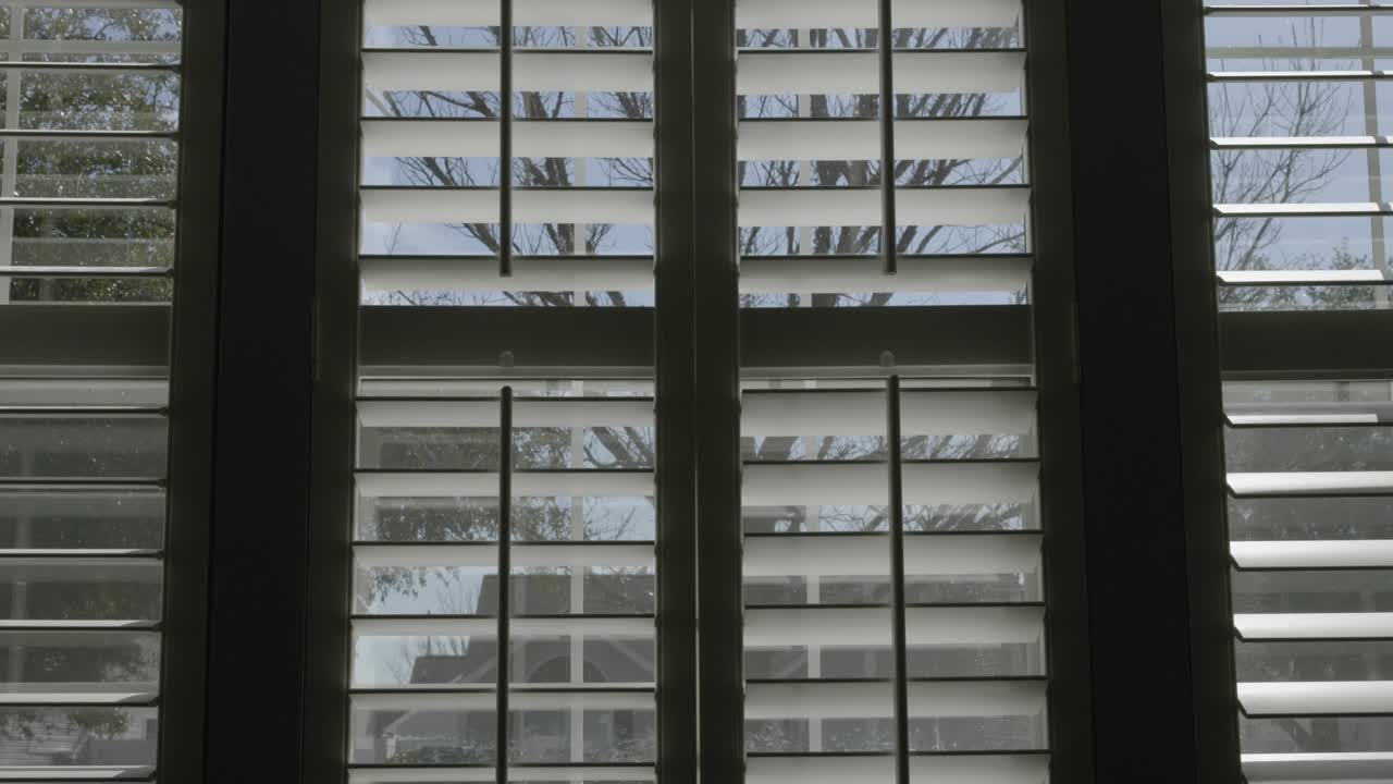 Looking out of the window with custom plantation shutters