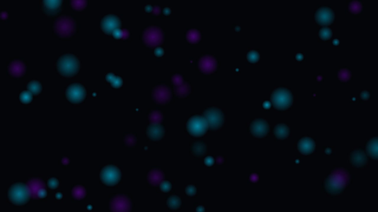 Abstract Motion Background with Floating Blue and Purple Bokeh Particles