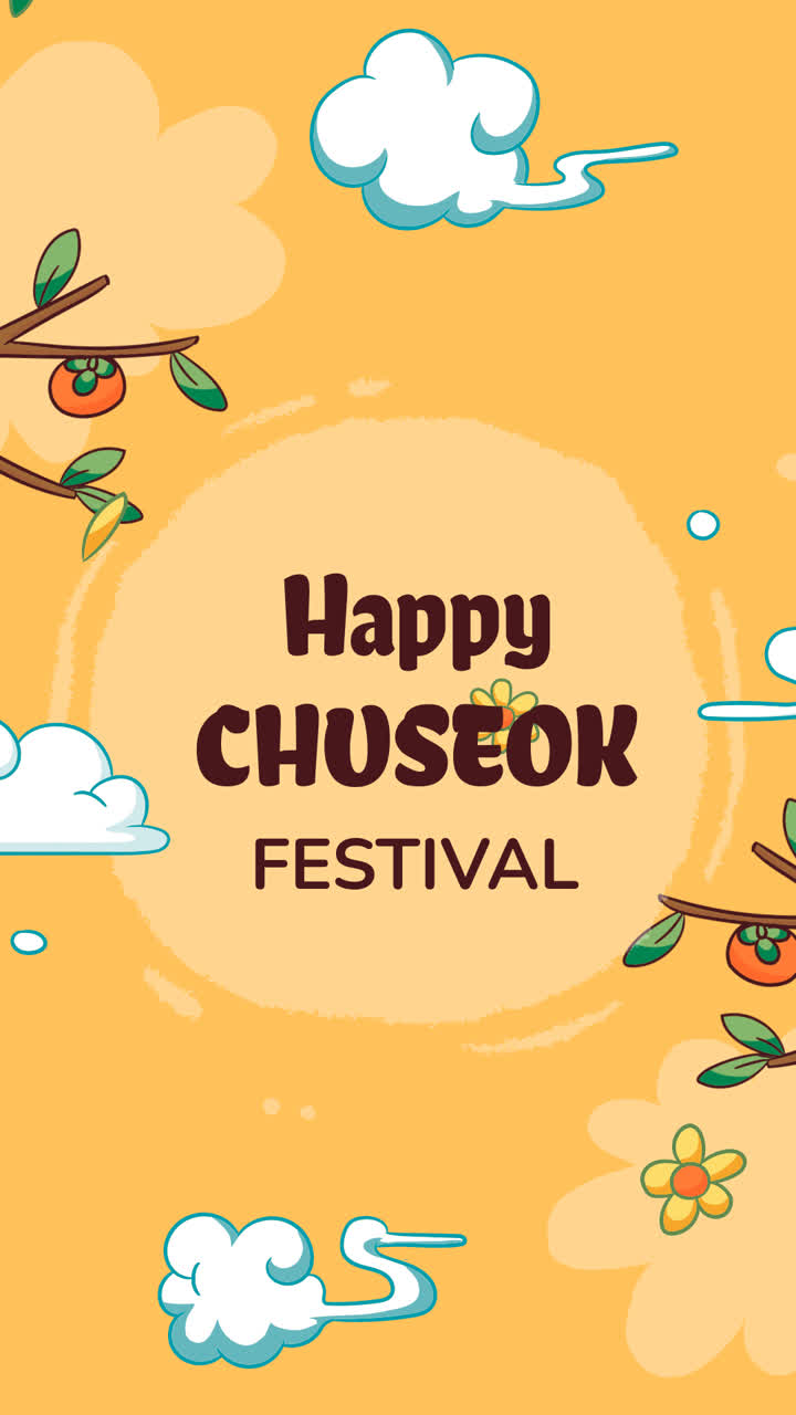 An animation of Hand drawn background for korean chuseok festival celebration