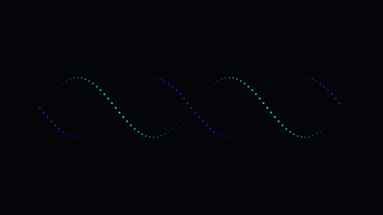 Grafica in movimento di un'onda sinusoidale punteggiata animata