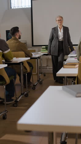 classroom lecture with a teacher