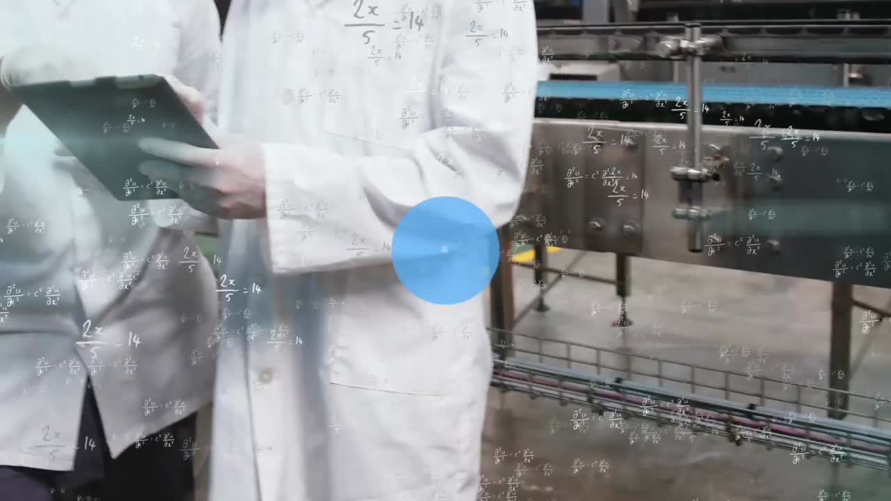 animación de gps y iconos de gráficos que se conectan con líneas sobre diversos científicos discutiendo sobre la tableta