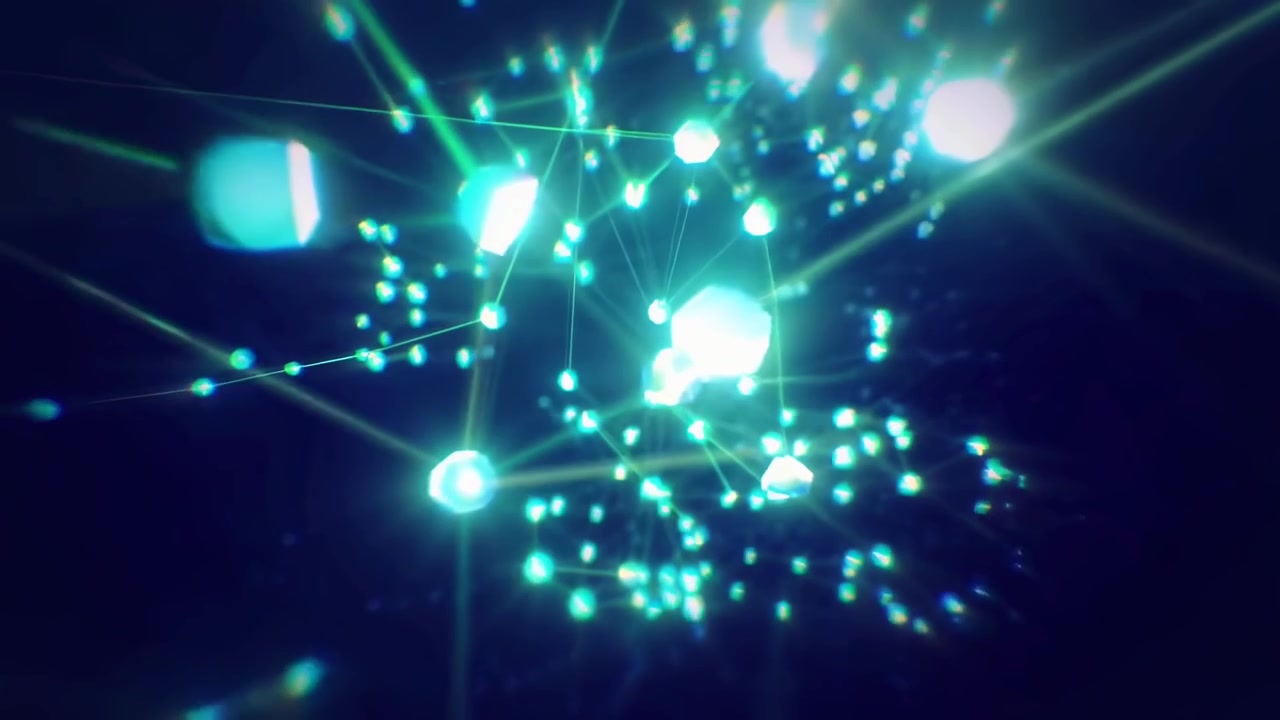 Abstract Digital Network Connection with Glowing Nodes and Lines