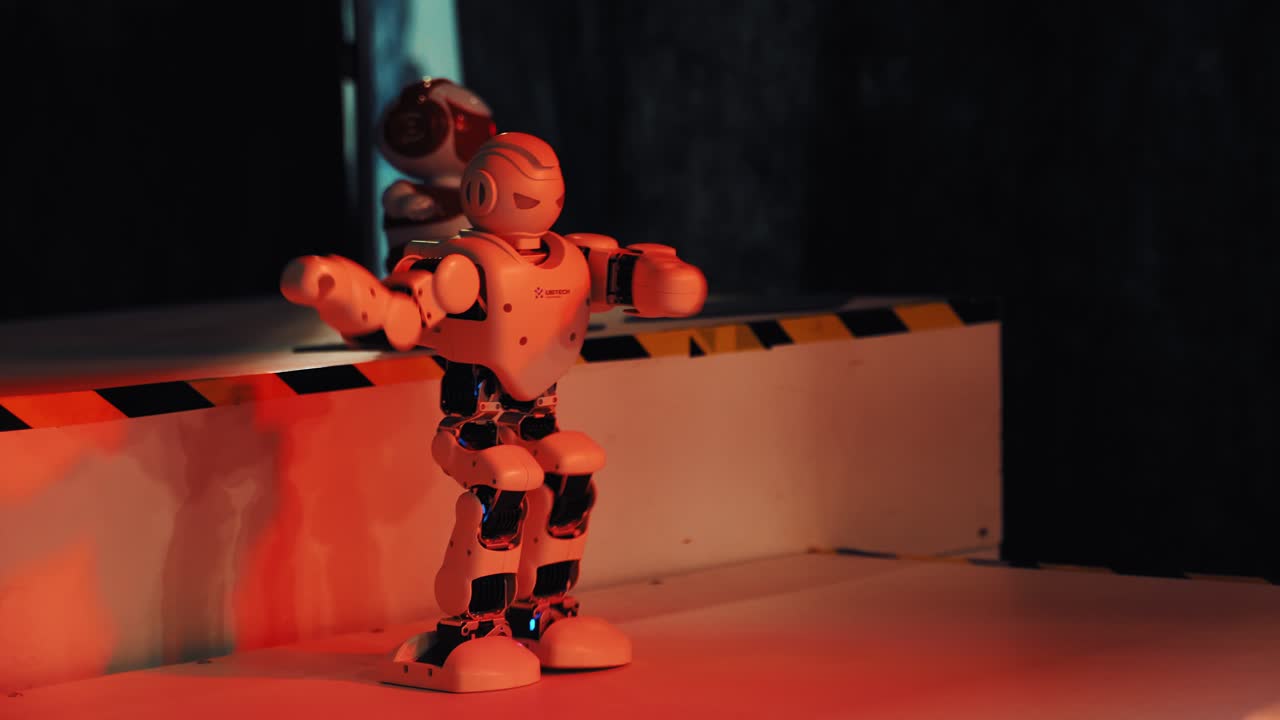 Smart Robot. The robots dance show humanoid. Science Festival